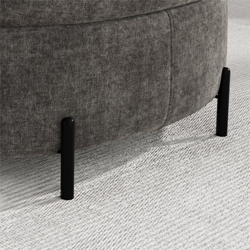 Banc de rangement avec repose-pieds en métal 33,9 "avec demi-lune, Gris