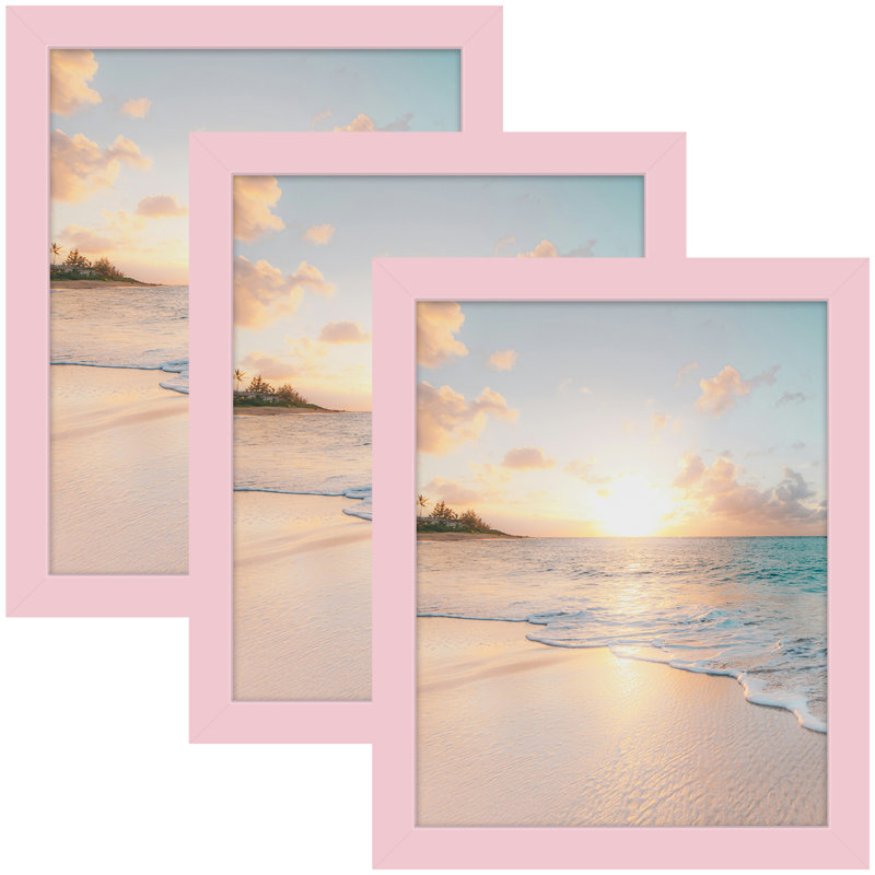 Cadre photo rose, paquet de 3