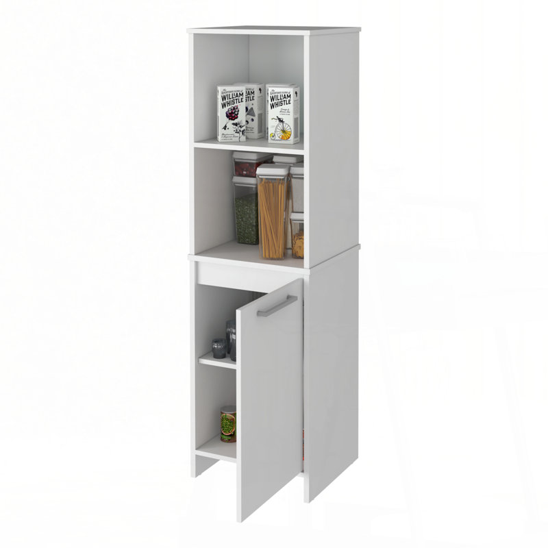 Danforth Pantry Cabinet, Single Door Cabinet, Four Shelves