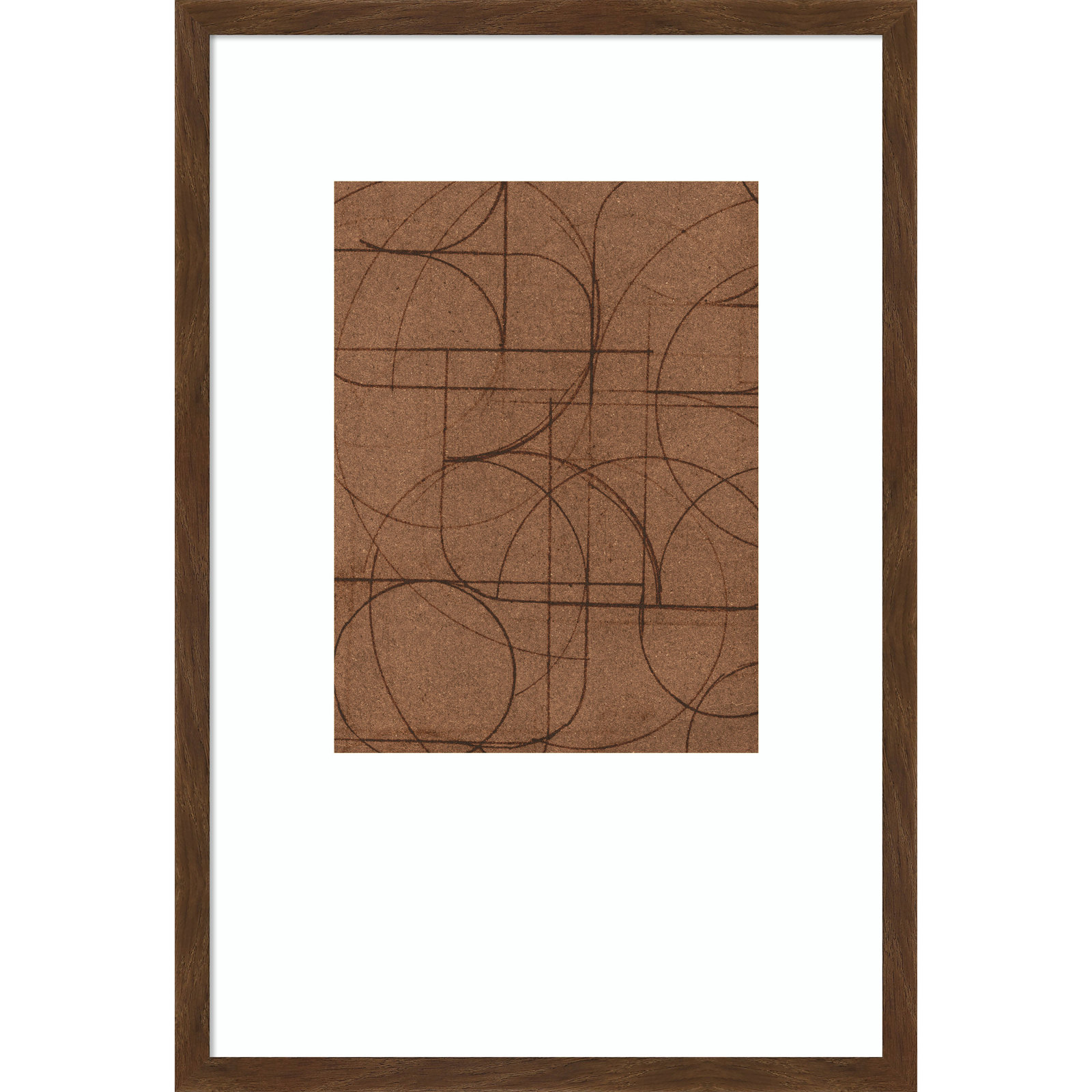 Curved 1 Print by Dan Hobday, 25" H x 17" W, Carlisle Brown Narrow Framed Print with Mat