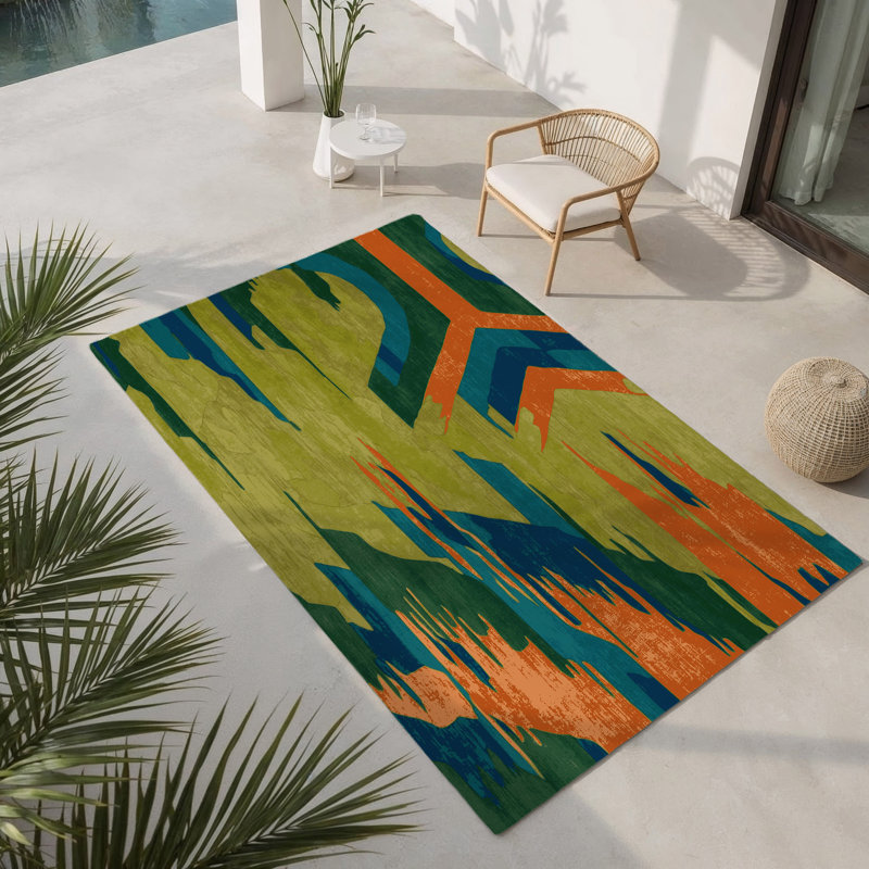 Forest Hues Indoor And Outdoor Area Rug, Rectangle 8' x 10'