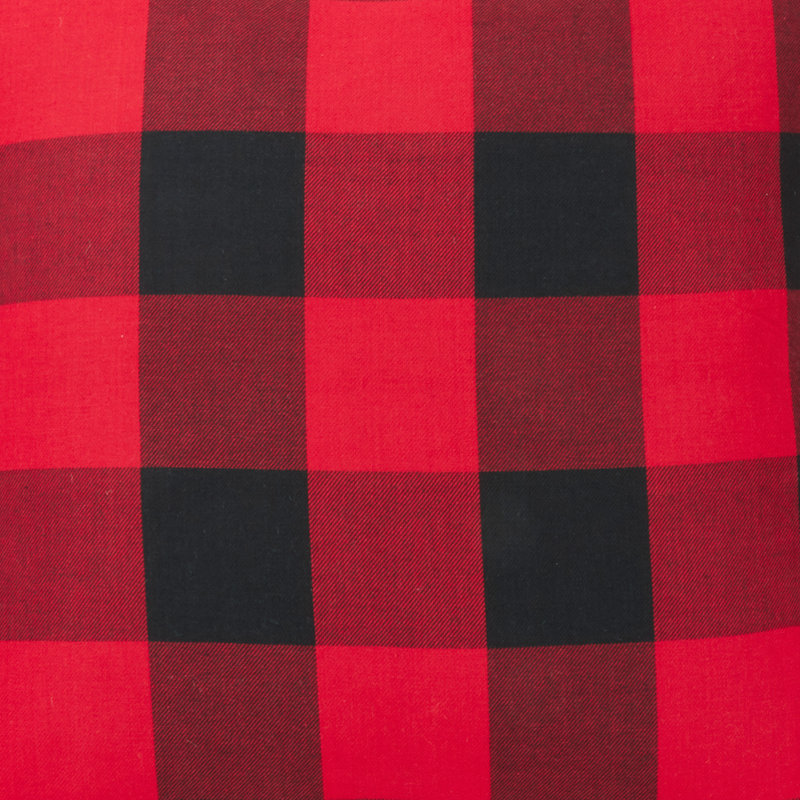 Red and Black Buffalo Plaid Cotton Floor Pillow