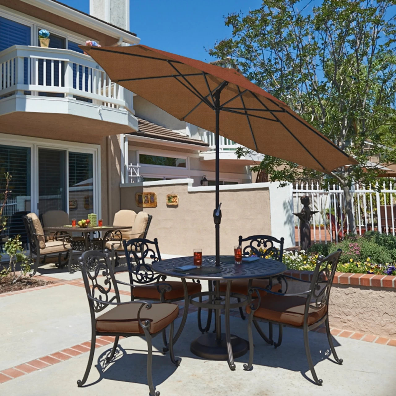 Stevie 9' Umbrella, Teak Performance