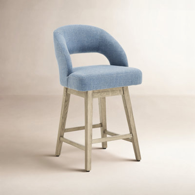 Neta 26'' Upholstered Swivel Counter Stool With Solid Wood Frame Set Of 2 (2 Sets Included)