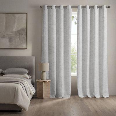 2 Pieces  100% Polyester Total Blackout Window Panel