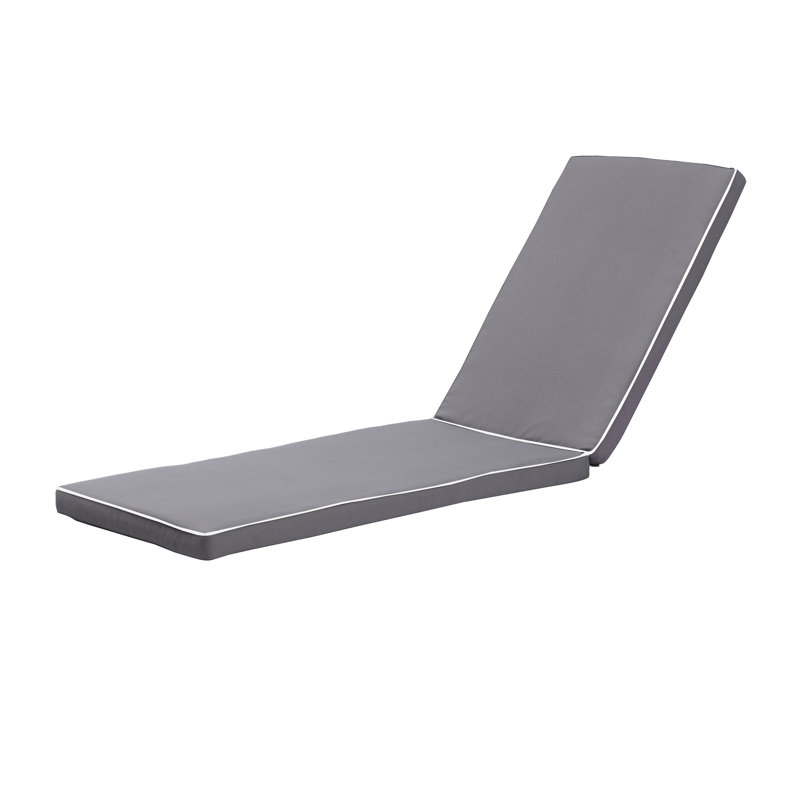 Outdoor Chaise Lounge Cushion Set Of 2, 74''L X 22''W X 3''T Weather-Resistant Lounge Chair Cushion For Patio Furniture, Lawn, Pool,(Gray)