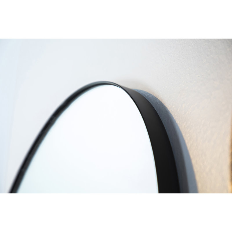 Feria 20 x 60 Inch Metal Framed Floor Mirror Black, Black