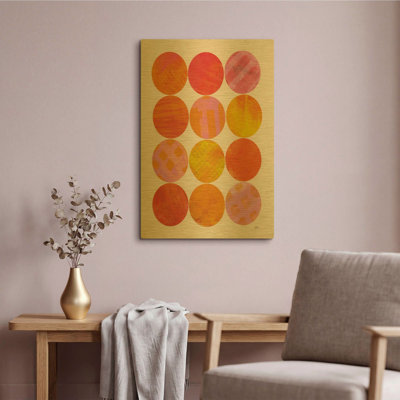 'Kitchen Garden Dots 1' By Melissa Averinos Gold Metal Wall Art, 12" x 16"