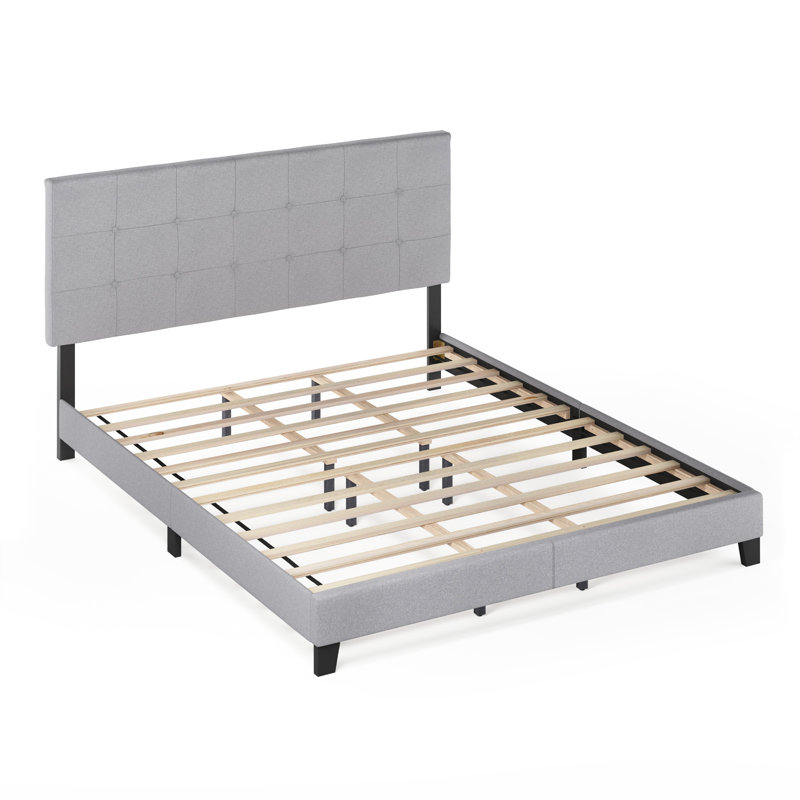 Anding Upholstered Slat Bed, California king, Glacier