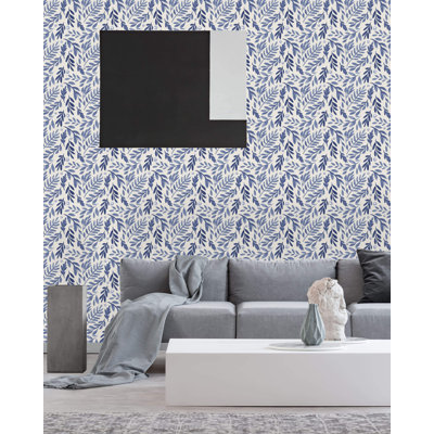 Hand Painted Leaves Peel And Stick Wallpaper