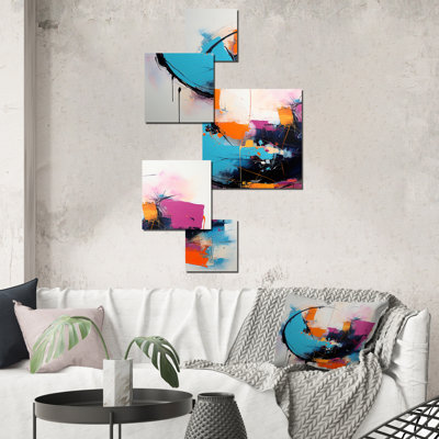 Daejha - Fractal Square Wall Art Set Of 5