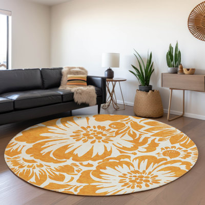 Premium Machine Washable Cerrito AMF551 Orange Rug