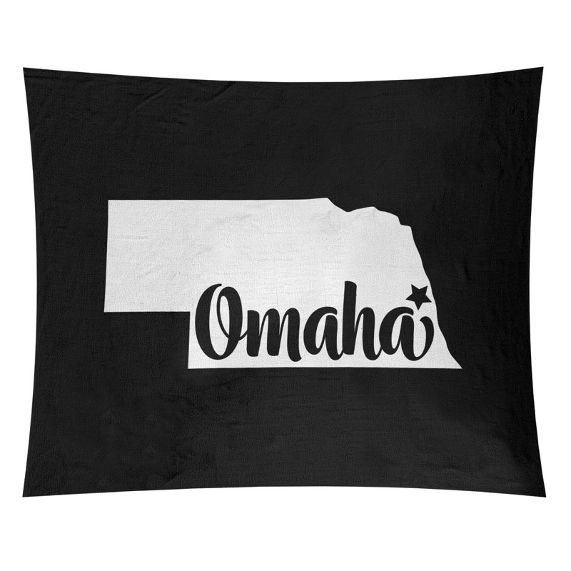 Tapisserie Omaha Nebraska, H 68 po x l 80 po, Noir