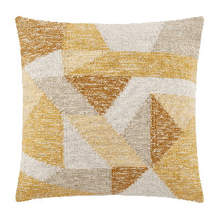 Cotton Yellow Square Throw Cushion
