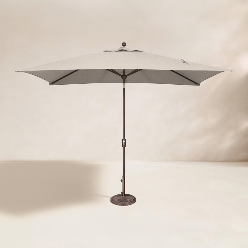 Parasol de marché rectangulaire 10 pi x 6,5 pi Launceston, Solefin beige clair antique, Bronze