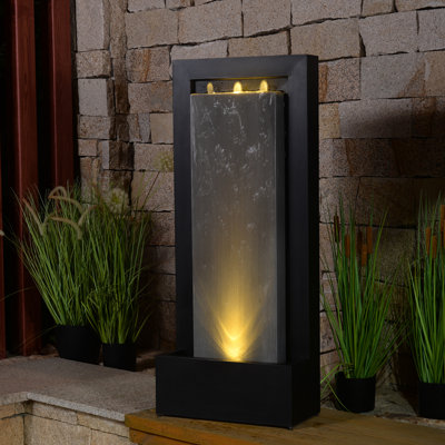 Fontaine de pluie en métal zinc avec lumières DEL - Serenity in Motion