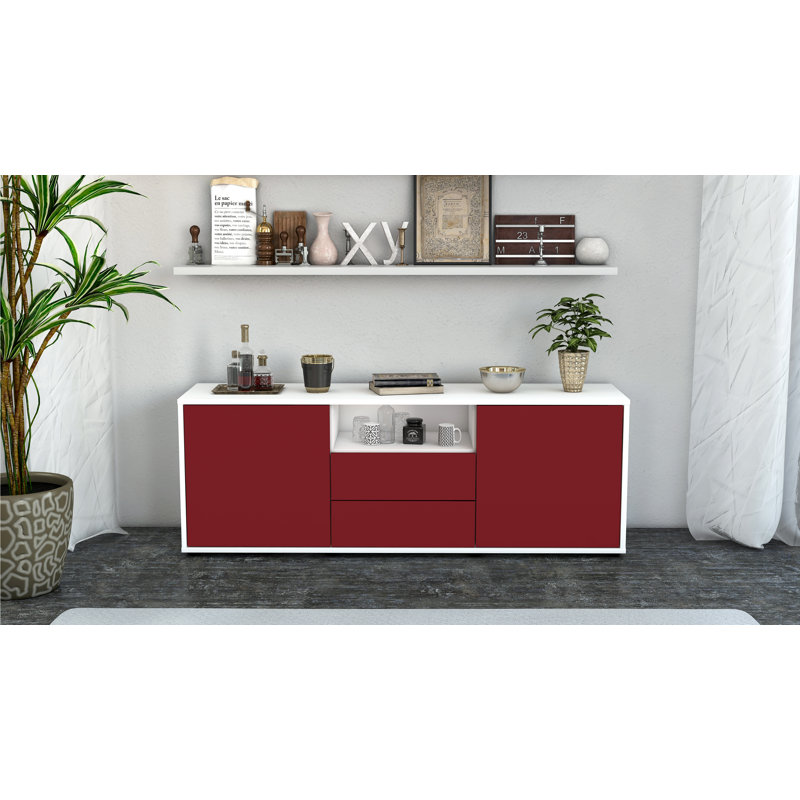 Wyche TV Stand for TVs up to 60", Red / Matte White