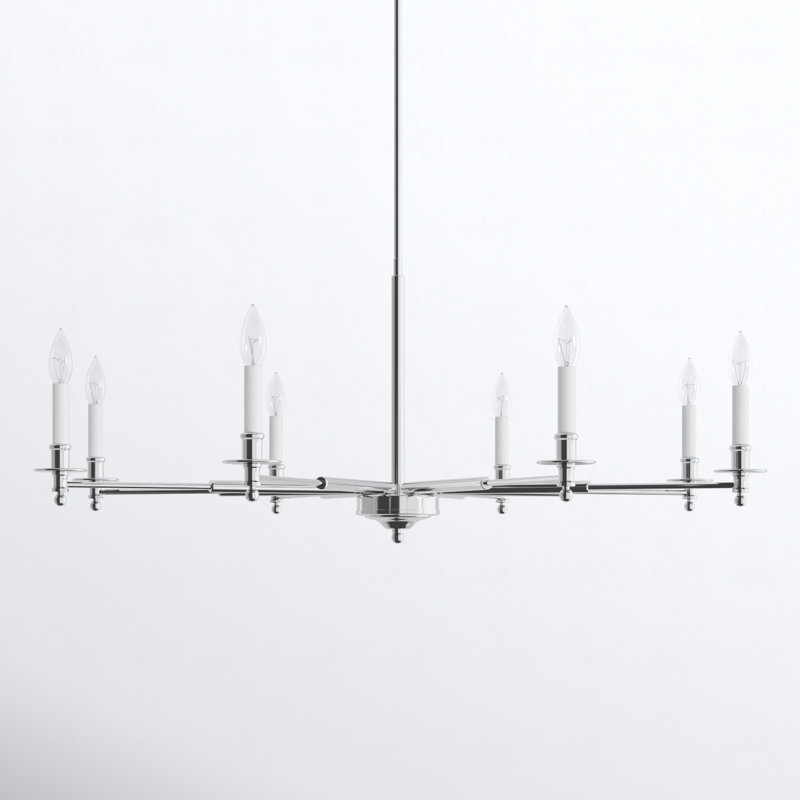 Perle 8 - Light Classic / Traditional Chandelier, Polished Nickel