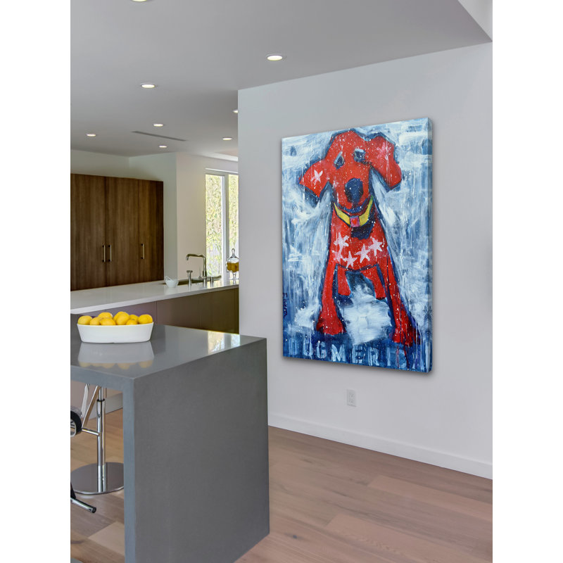 «Red Star Puppy» par Michelle Rivera, reproduction sur toile, H 30 po x l 20 po x P 1,5 po