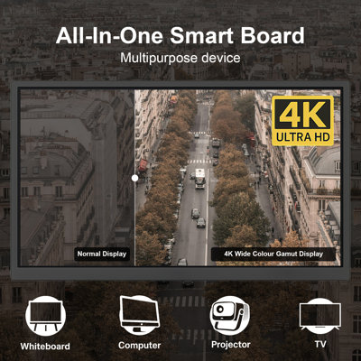 Tableau blanc interactif tout-en-un 55 pouces JYXCN Smart Board avec système double, partage de nuage Smart Board parfait pour l'apprentissage interactif, l'efficacité au bureau et les présentations attrayantes