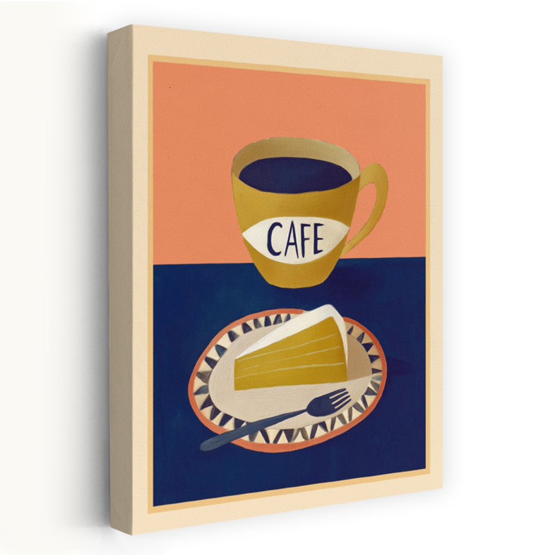 Café, café, architecture contemporaine, art mural, H 18 po x l 12 po