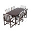 Ensemble de table et chaises d'extérieur en rotin avec coussins de patio amovibles, brun foncé
