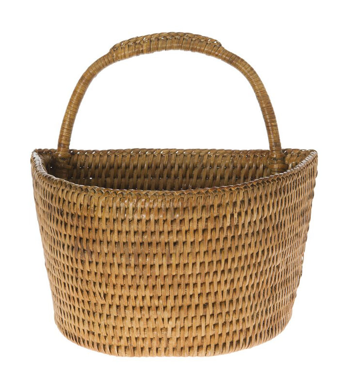 Panier mural Everard Kouboo, H 8,75 po x l 8,5 po x p 6,5 po, Brun miel