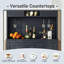 Buffet avec support à verres à vin, bar et armoire à vin-1324875934