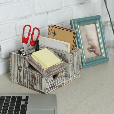 Isocrates Solid Wood Desk Organiser