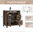 Adria 30" Freestanding Walnut Single Sink Bathroom Vanity With Solid Surface Composite Top-1287540484