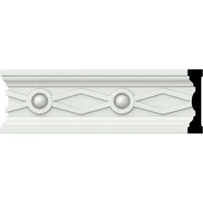 Endurathane Large Federal Chair Rail, 3 1/8"H x 3/4"P x 94 1/2"L, (3 7/8"Repeat), Factory Primed (2-Pack)