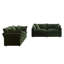 Ensemble de canapé modulaire en chenille vert 2 pièces, causeuse 2 places et canapé-1329966067