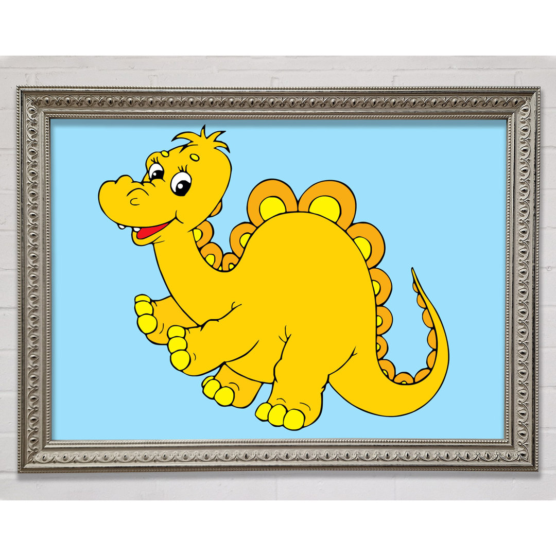 Big Happy Dinosaur Baby Blue - Einzelner Bilderrahmen Kunstdrucke