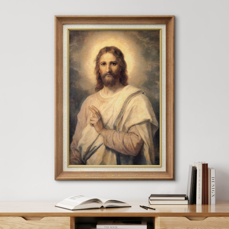 Portrait de Jésus, œuvre d'art spirituelle chrétienne, impression sur toile encadrée, H 36 po x l 26 po x P 1,5 po