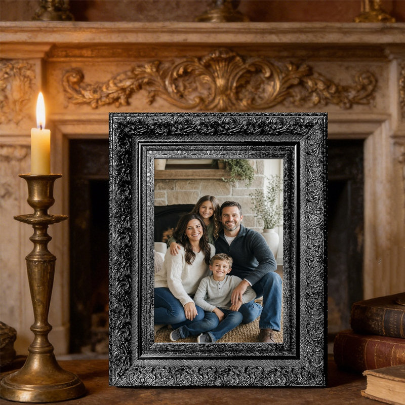 Cadre photo 11 pi x 14 po noir pour décor de cheminée 1PC