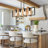 Rodnisha 4 - Light Square/Rectangle Linear Wooden Kitchen Island Pendant-656186876