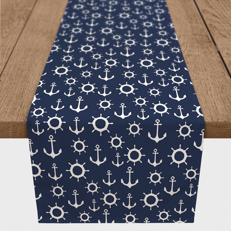 Chemin de table Athos, 90 po x 16 po, Bleu marine