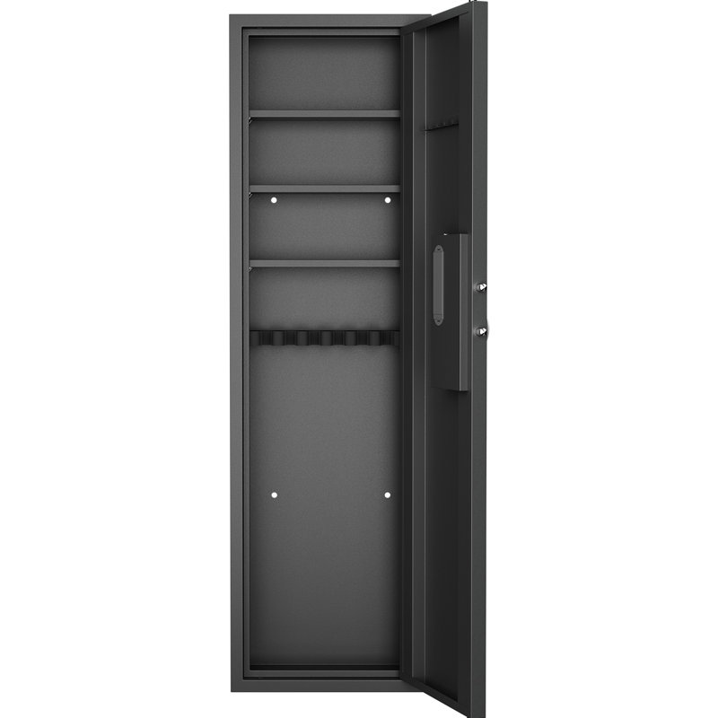 Coffre-fort de 53 po dans l'armoire - Rangement caché pour carabines, empreintes digitales, espace réglable, écran tactile, tablette sécurisée, protection contre le vol