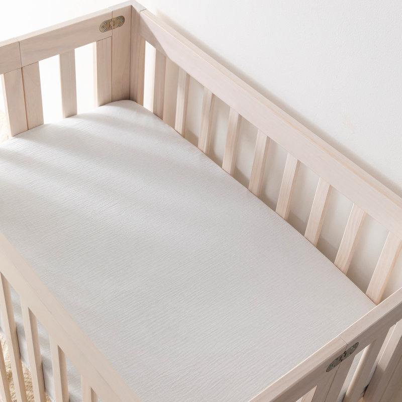 Plain White Muslin Mini Fitted Sheet