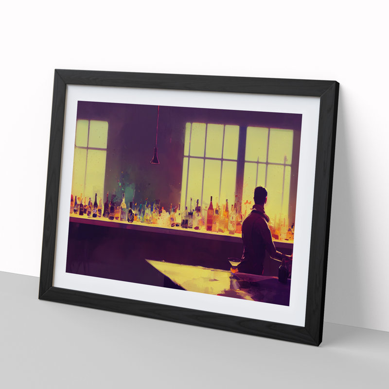 Cocktail Bar Vol.1 - Single Picture Frame Print, 46cm H x 64cm W x 2cm D, Black