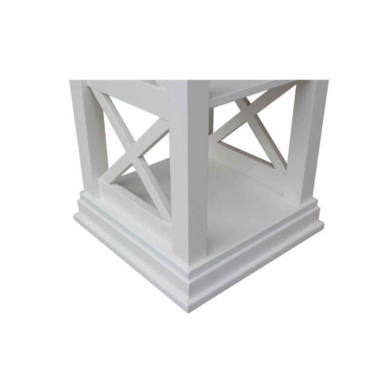 Table de bout avec rangement Rossitano, blanc