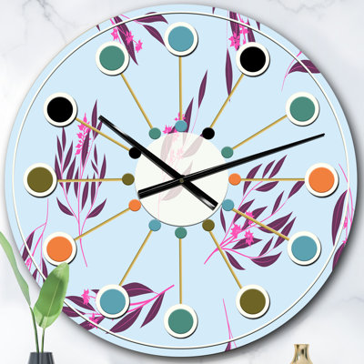 Horloge murale moderne Mid-Century Bright Eucalyptus