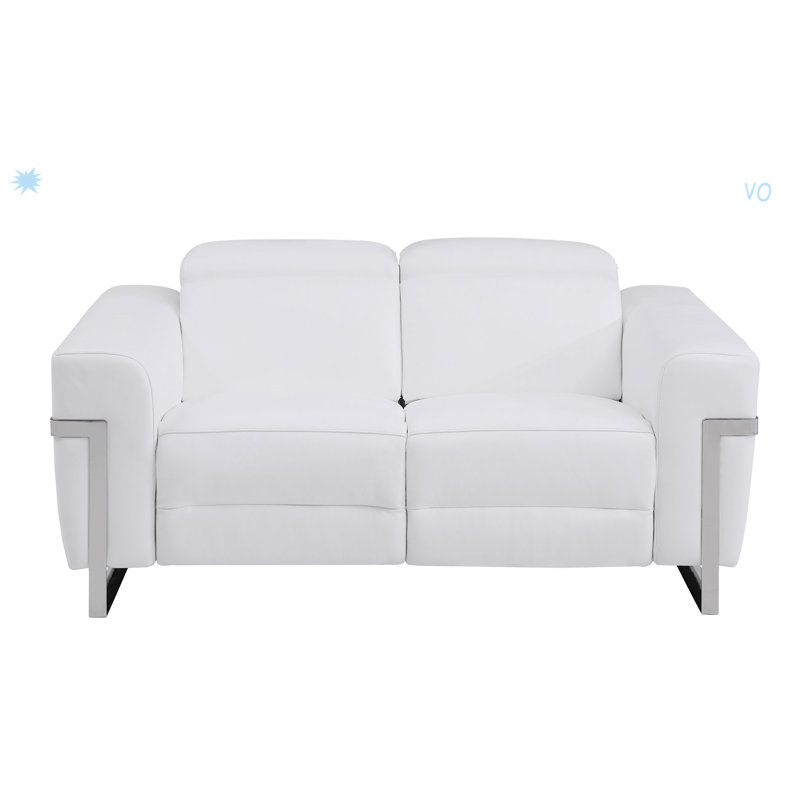 Cuir grainé avec fauteuil inclinable Global United, Blanc
