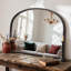 Miroir rétro avec cadre orné - Miroir arqué en métal pour décoration murale-378056409-378056359