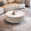 Table basse ronde moderne cannelée avec plateau en verre trempé et rangement caché-126537897-134637113