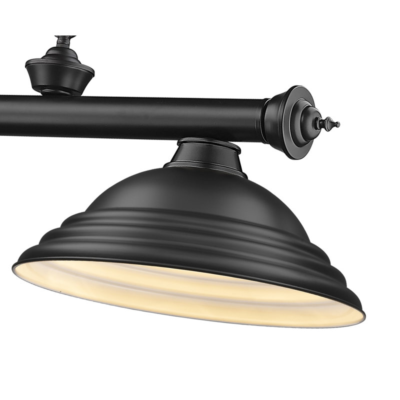 Billard 3 lumières Annaleisa, Noir mat, Noir mat