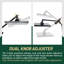 Adjustable 12" Rectangular High Pressure Dual Shower Head with 6-Spray Handheld Shower with Filter-110379265