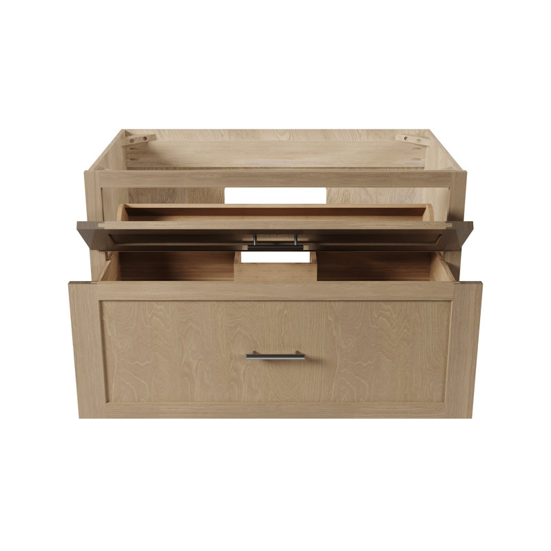 Meuble-lavabo mural simple flottant 36 po Disar, Chêne naturel
