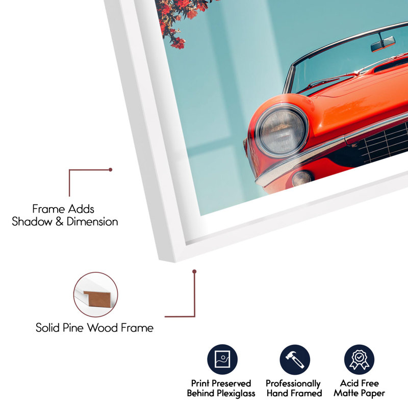 Timeless Drive (I) Shadowbox Print Travel Art Prints par Notoriart, H 25 po x l 17 po, Blanc