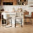 CuisinSmart Counter Height Bar Stools, Set of 3 – PU Leather Armless Chairs with Back & Footrest for Kitchen Island and Counter-509745507